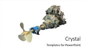  Presentation with part of engine - Audience pleasing PPT theme consisting of boat engine under the white backdrop and a white colored foreground