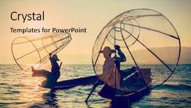  Presentation with vintage retro - Slide set consisting of boat faded - myanmar travel toursist attraction landmark background and a lemonade colored foreground