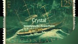  Presentation with sailing ship - PPT layouts featuring boat faded - vintage stamp depicting a sailing background and a ocean colored foreground