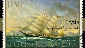  Presentation with faded - Cool new slides with boat faded - vintage stamp depicting a sailing backdrop and a yellow colored foreground