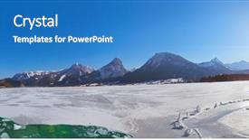  Presentation with village - Colorful PPT theme enhanced with boat ice - village st wolfgang backdrop and a teal colored foreground