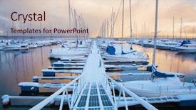  Presentation with marina - Slide set having boat ice - winter view of a marina background and a lemonade colored foreground