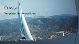 Presentation with luxury yacht - Amazing theme having boat in aegean sea greece backdrop and a  colored foreground