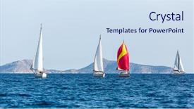  Presentation with luxury yacht - Audience pleasing slide set consisting of boat in aegean sea greece backdrop and a  colored foreground