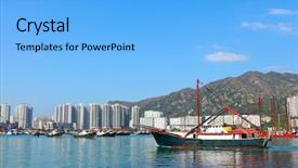  Presentation with hong kong - Slide set having  background and a  colored foreground.