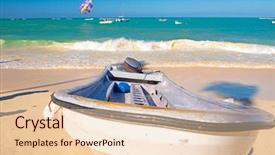  Presentation with dominican republic - PPT layouts consisting of boat in punta cana background and a lemonade colored foreground