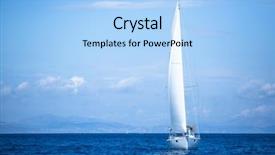  Presentation with sailing yacht race regatta sailboat - Presentation theme featuring boat in sailing regatta luxury background and a light blue colored foreground