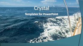 Presentation with sailing - Colorful presentation theme enhanced with boat in sailing regatta picture backdrop and a  colored foreground