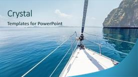  Presentation with anchors - Presentation enhanced with boat in the calm sea background and a sky blue colored foreground