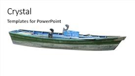  Presentation with boat - Audience pleasing presentation design consisting of boat isolated under the white backdrop and a  colored foreground
