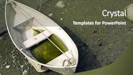  Presentation with drilling mud - Slides with boat lies in the mud background and a tawny brown colored foreground