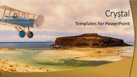  Presentation with airplane pilot - Cool new PPT theme with boat map - child girl pilot aviator backdrop and a lemonade colored foreground