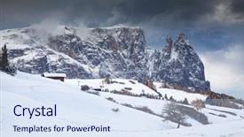  Presentation with winter - PPT theme featuring boat map - snowy early winter landscape background and a  colored foreground