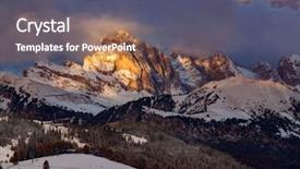  Presentation with winter in the swiss alps - PPT theme featuring boat map - snowy early winter landscape background and a ocean colored foreground