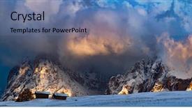  Presentation with winter in the swiss alps - Colorful slides enhanced with boat map - snowy early winter landscape backdrop and a ocean colored foreground