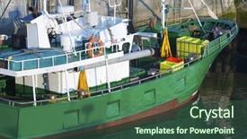  Presentation with long tailed boat fishing boat - PPT layouts enhanced with boat moored in the green background and a  colored foreground