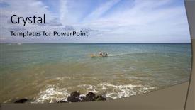  Presentation with moving sea - PPT layouts having boat moving in the laccadive background and a light blue colored foreground