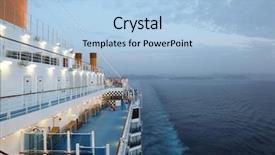  Presentation with ocean ship - Audience pleasing PPT theme consisting of boat ocean - big cruise ship riding backdrop and a light blue colored foreground