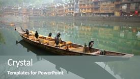  Presentation with birds - Audience pleasing slide set consisting of boat old chinese tradition backdrop and a  colored foreground