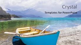  Presentation with chile - Audience pleasing slide set consisting of boat-on-beautiful-lake backdrop and a light blue colored foreground