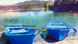  Presentation with chile - Colorful presentation theme enhanced with boat-on-beautiful-lake backdrop and a light blue colored foreground