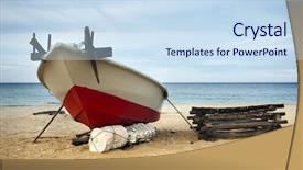  Presentation with boat - Presentation with boat-on-marang-beach-terengganu background and a sky blue colored foreground