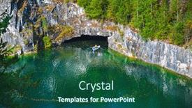  Presentation with marble - PPT theme consisting of boat-on-marble-canyon background and a ocean colored foreground