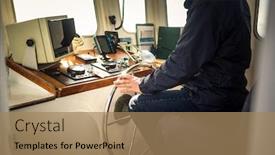  Presentation with yacht - Beautiful PPT theme featuring boat-or-yacht-captain-hand backdrop and a coral colored foreground