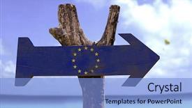  Presentation with european union - PPT theme consisting of boat patriot - european union wooden sign background and a light blue colored foreground