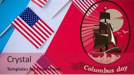  Presentation with farewell event - PPT layouts with boat patriot - logo for event american event background and a crimson colored foreground