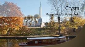  Presentation with freedom - Slides enhanced with boat patriot - monument of freedom in riga background and a  colored foreground