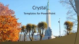  Presentation with freedom - Amazing PPT layouts having boat patriot - monument of freedom in riga backdrop and a light blue colored foreground