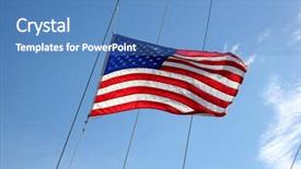  Presentation with ship - Presentation design featuring boat patriot - us flag flying background and a  colored foreground