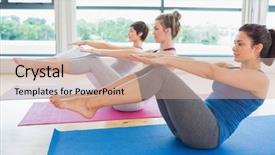  Presentation with class - PPT theme featuring boat pose in yoga background and a soft green colored foreground