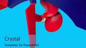  Presentation with propeller - Cool new slide set with boat red paint propeller helix backdrop and a cyan colored foreground