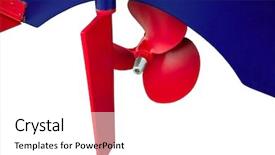  Presentation with ship propeller - Presentation theme having boat red paint propeller helix background and a white colored foreground