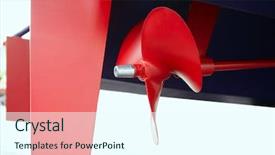  Presentation with ship propeller - Colorful theme enhanced with boat red paint propeller helix backdrop and a cool aqua colored foreground