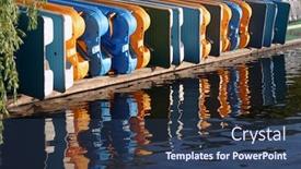  Presentation with green lake - Presentation consisting of boat reflections on green lake in seattle background and a ocean colored foreground