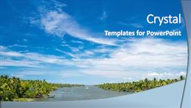  Presentation with kerala - PPT theme with trees along canal of kerala background and a teal colored foreground