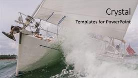  Presentation with stormy sea waves - Cool new presentation theme with waves in a rough sea backdrop and a light gray colored foreground