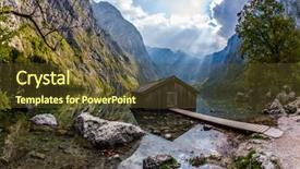  Presentation with cold water - Beautiful slide deck featuring boat shed in shallow water the mountains are reflected in the cold water koenigssee - the cleanest lake in germany is surrounded by high mountains the concept of active ecological and phototourism backdrop and a tawny brown colored foreground
