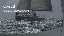  Presentation with sails sailing yacht catamaran sailing - Cool new slide deck with gray metal parking gate isolated on white background backdrop and a white colored foreground