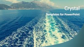  Presentation with korean trip - Amazing presentation theme having boat trip in greece backdrop and a teal colored foreground