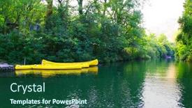  Presentation with boat river - Slide deck with boat-trip-on-cetina-river background and a ocean colored foreground