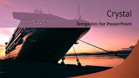  Presentation with cruise ship - PPT layouts consisting of boat vessel - cruise ship docked in ushuaia background and a coral colored foreground