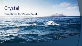  Presentation with wide - Presentation theme enhanced with boat vessel - sea travel wide angle view background and a sky blue colored foreground