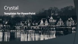  Presentation with philadelphia - Audience pleasing theme consisting of boathouse-row-in-philadelphia backdrop and a dark gray colored foreground