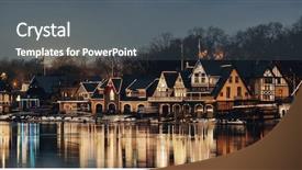 Presentation with philadelphia - Audience pleasing presentation theme consisting of boathouse row in philadelphia as the famous historical landmark backdrop and a dark gray colored foreground