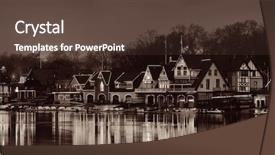  Presentation with philadelphia - Slide deck featuring boathouse-row-in-philadelphia background and a tawny brown colored foreground