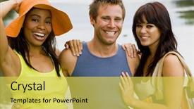  Presentation with lake - Theme consisting of boating diversity - attractive friends hanging background and a yellow colored foreground